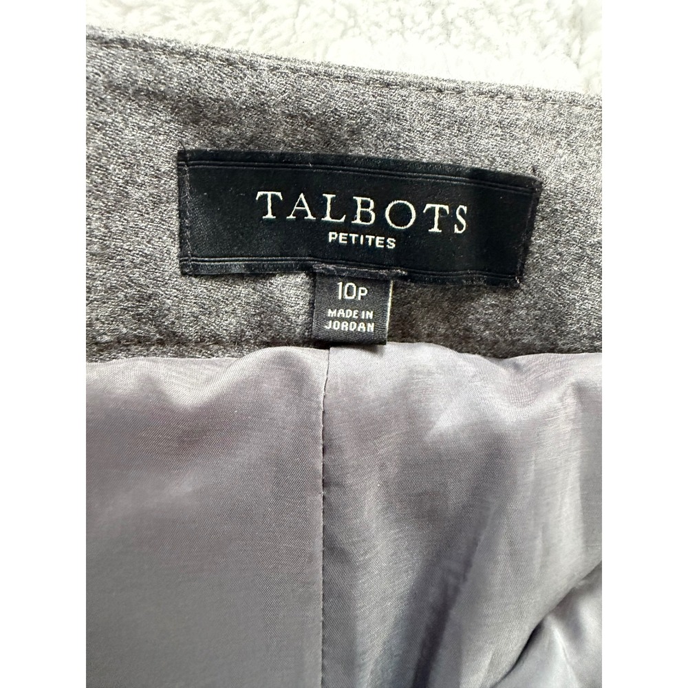 Talbots Petites Gray Wool Blend Side Zip Dress Pants Size 10P Straight Leg -EUC - Picture 5 of 14